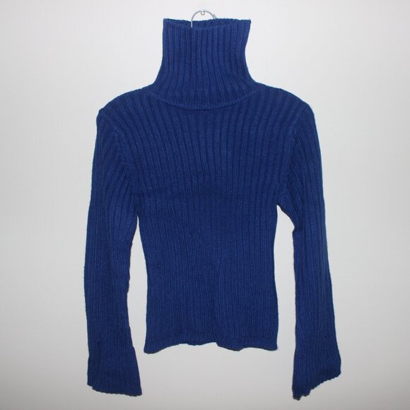FREE*❤️Urban Behavior UB Jeans blue turtleneck sweater 100% acrylic Korea made - Picture 6 of 6